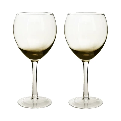 Image of Denby Contemporary Smoked Grey Wine Glass Set Of 2