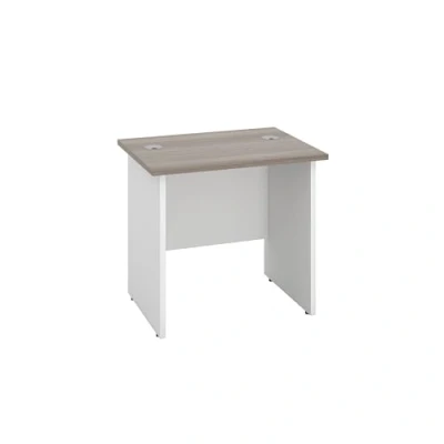 Image of Office Hippo Heavy Duty Rectangular Desk with Panel Ends, White Base, Grey Oak Top, 80 x 60 73 cm