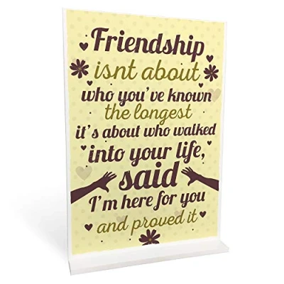 Image of RED OCEAN Friendship Plaques Gifts For Women Best Friend Christmas Birthday THANK YOU Sign