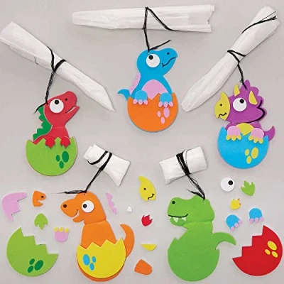 Image of Baker Ross FC813 Dinosaur Parachute Kits Pack of 6, Party Bags Fillers, Boys Crafts, Crafts for Kids