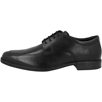 Image of Clarks Men&#039;s Howard Apron Oxford Schuh, Black Leather, 6.5 UK