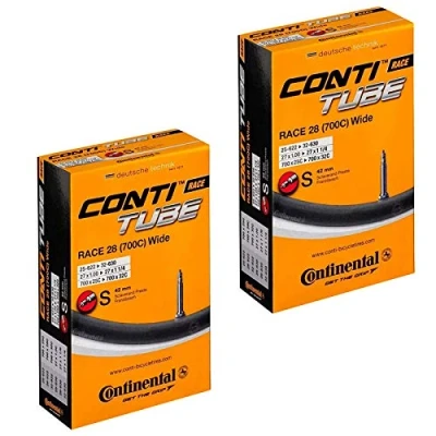 Image of Continental Race 28 700 x 25 32c Road Bike Inner Tubes 42mm Presta Valve (Pair) with FREE Ano Adapters