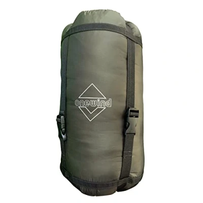 Image of onewind Outdoors Premium Compression Dry Sack for Sleeping Bag and Underquilt, Lightweight Water Resistant Stuff Camping, Hiking Backpacking, 23.5L, OD Green