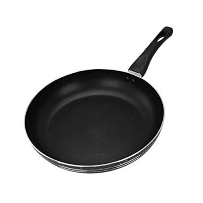 Image of Royalford Fry Pan, 22 Cm Aluminium Non Stick Frying Pan Induction Hob Egg Omelet Saute with 3 layer Construction &amp; Cool Touch Bakelite Handle, Black