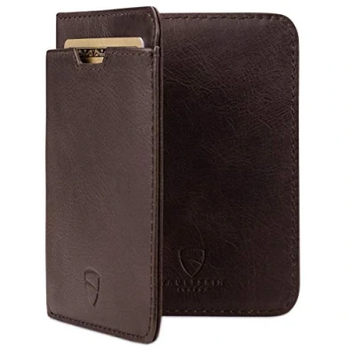 Image of Vaultskin City Slim Bifold Wallet with RFID Blocking for Cards and Cash (Brown)