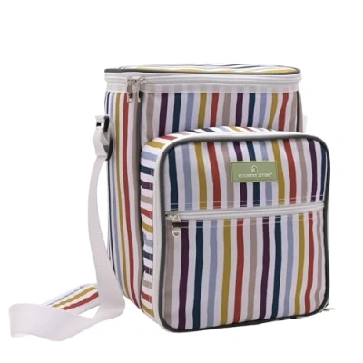 Image of Widdop Country Living 4 Picnic Bag Set with Insulated Compartment x Knives/Forks/Spoons, Plates, Cups Stylish Summer Outdoor Tableware BBQ