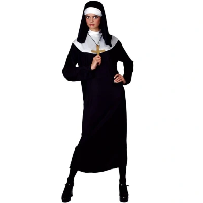 Image of Wicked Costumes Adult Womens Nun with Cross Fancy Dress Costume XX Large UK 26 28