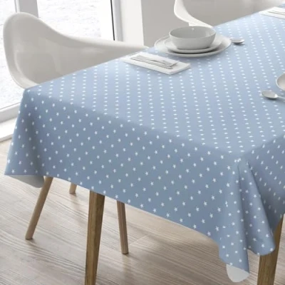 Image of Home Direct Rectangular Oilcloth PVC Wipe Clean Tablecloth Table Cover (140x180cm, Blue)