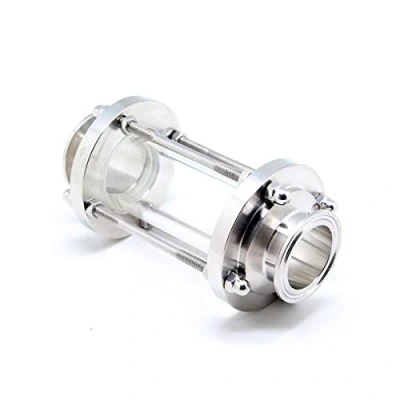Image of QiiMii 1.5&quot; SS304 in Line Sight Glass with clamp End, Flow Sanitary Straight Tri