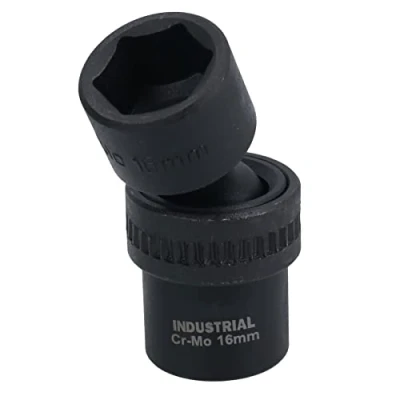 Image of 16mm 3/8in Drive Universal Swivel Wobble Metric Impact Shallow Socket
