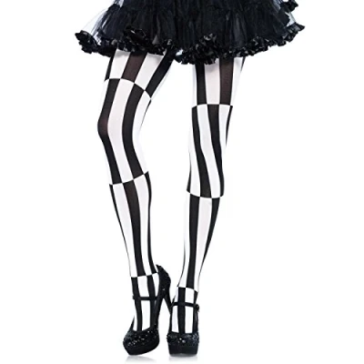 Image of Leg Avenue Women&#039;s Optical Illusion Tights Hosiery, Black, One Size UK