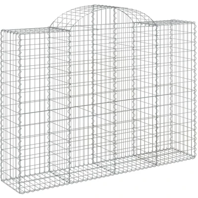 Image of vidaXL Arched Gabion Baskets 10 pcs 200x50x140/160 cm Galvanised Iron