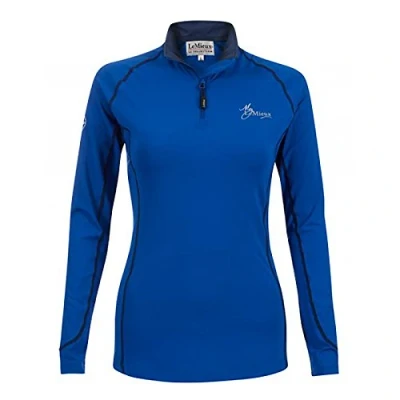 Image of LeMieux Women’s Base Layer Top Long Sleeve Athletic Thermal Shirts Equestrian Apparel &amp; Gear for Horseback Riding (Benetton Blue/XXSmall)