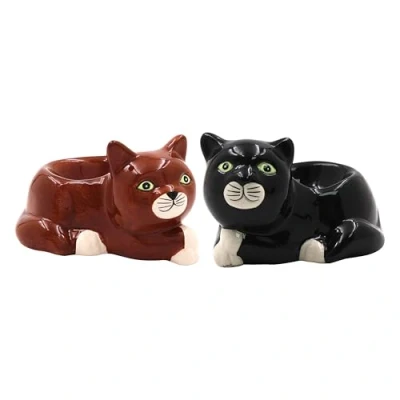 Image of The Leonardo Collection Cat Novelty Egg Cups for Kitchen &amp; Home Ideal Eggs Cup Holder Storage Durable Everyday Use Stylish Accessory As
