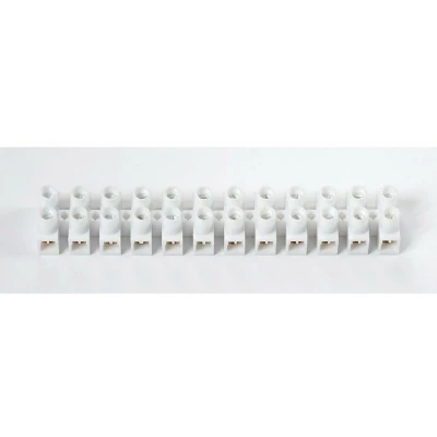 Image of HellermannTyton Strip Connectors, White Polypropylene, 30A, (12 STRIPS, Pack of 10)