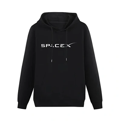 Image of AuduE Spacex Hoodies Long Sleeve Pullover Loose Hoody Men Sweatershirt Size XL Black