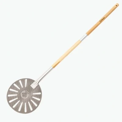 Image of Chef Pomodoro Pizza Turning Peel with Detachable Handle, Aluminum Paddle, Gourmet Luxury for Baking Homemade and Bread, Perforated Turner, Spatula (9 Inch / 23 cm)