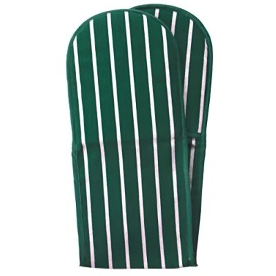 Image of Dexam Rushbrookes Classic Butchers Stripe Double Oven Glove Green