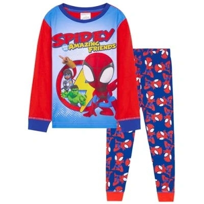 Image of Marvel Spiderman Boys Pyjamas Set, Comfy Breathable Nightwear Gifts for (Multi, 4 5 Years)