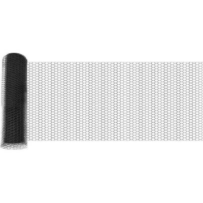 Image of vidaXL Hexagon Fence Grey 0.4x100 m Steel