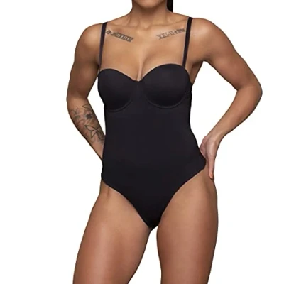 Image of Bye Bra Sculpting Bodysuit, Padded Breast Cups, Removable Shoulder Straps, Shapewear for Women, 2 Colors, S XXL