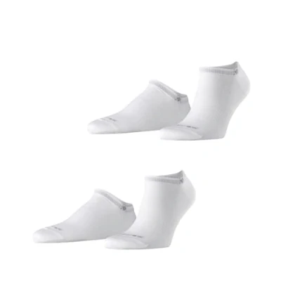 Image of 2 Pair White Everyday Cotton Trainer Socks Ladies 3.5 7 Burlington