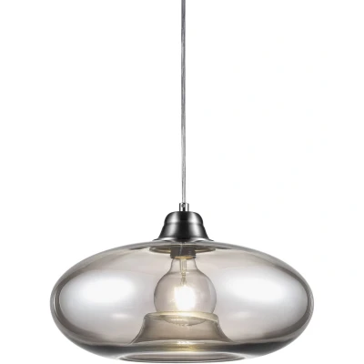 Image of NOWA GmbH Lille hanging light, glass lampshade, smoke grey