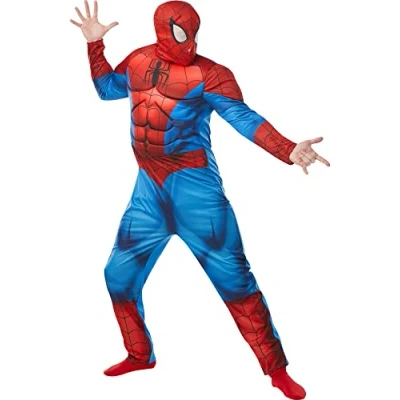 Image of Rubies Official Disney Marvel Spider Man, SuperHero Deluxe Costume, Adult Size Mens Standard/Medium Halloween