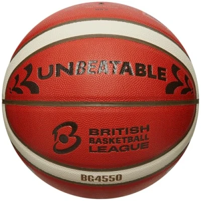 Image of Molten Basketball Unbeatable B6G4550 Official BBL British League Match Ball Composite Leather Indoor Size 6 For Boys age 12 14, Girls 14 plus &amp; Adults Orange/Ivory/Black