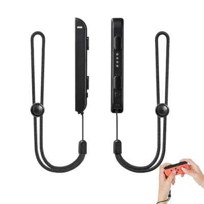 Image of WQEDVN 2 Pack Strap Controller, Adjustable Elastic Controller Wristband, Wrist For Switch Joycon, Hand Grip Replacement Accessories, Joycon (Black)
