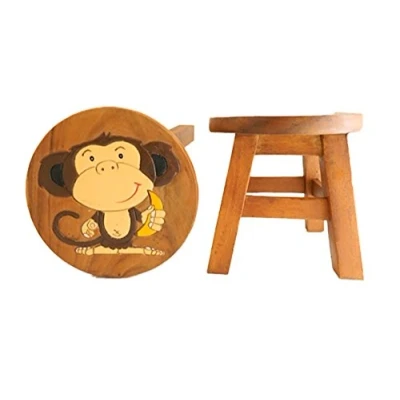 Image of Thai Gifts Childrens Wooden Stool Monkey