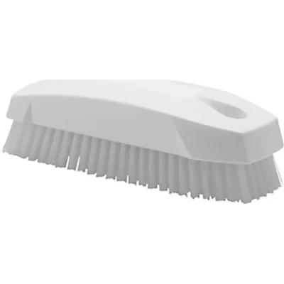 Image of Vikan 64405 Hard Hand Brush S/Nailbrush, White, 130mm Length, 50mm Width, 40mm Height