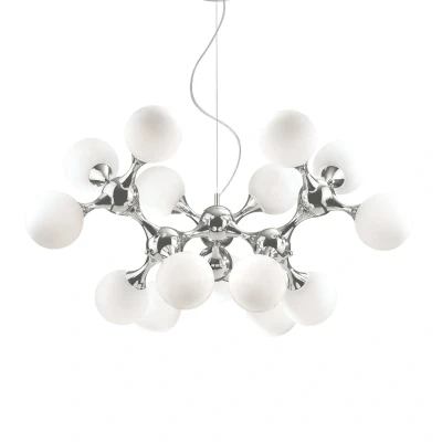 Image of Nodi Bianco 15 Light Large Molecular Ceiling Pendant Chrome, E14