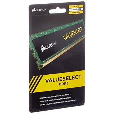 Image of Corsair CMV4GX3M1A1333C9 Value Select 4GB (1x4GB) DDR3 1333 Mhz CL9 Mainstream Desktop Memory Module