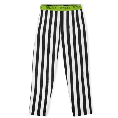 Image of Beetlejuice Mens Pyjama Bottoms, Soft Comfortable Loungewear with Pockets Gifts (Black/White, 3XL)