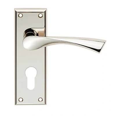 Image of Carlisle Brass Serozzetta Venti Lever On Backplate Euro 47.5mm Polished Nickel Includes a Pair of Handles &amp; fixings