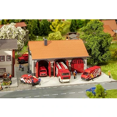 Image of FALLER 222209 Fire Brigade Tool House, Cream and Brown, 101 x 82 60 mm