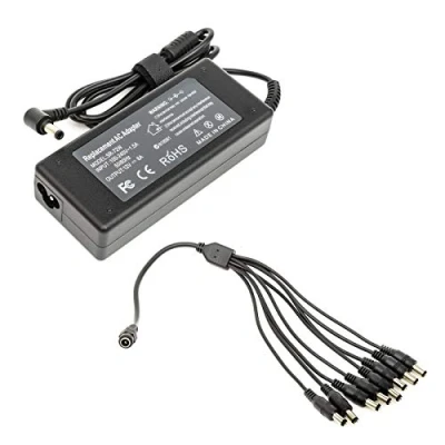 Image of CCTV Charger 12V 6A 72W AC Power Supply 8 Way Jack Splitter Cables DVR NVR