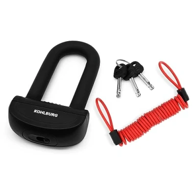 Image of KOHLBURG Secure Motorcycle Lock Brake Disc with Highest Security Level 10plus of 10 Rear Wheel 16 mm Thick Anti Theft Device for Motorcycles, Moped, Vespa, Scooters &amp;