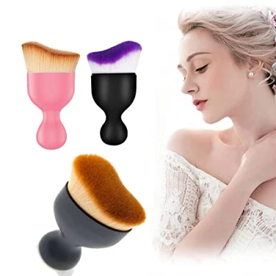 Image of makeup brushes,real techniques brushes,foundation brush for Liquid makeup,travel brushes,makeup holder with lid Foundation Powder Cream Contour Buffing Blending(3 pack)