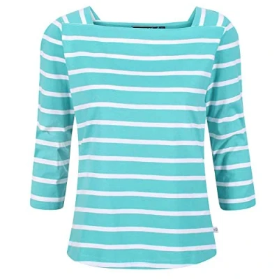 Image of Regatta Polexy T Shirt, Turquoise/White Striped, 3 UK
