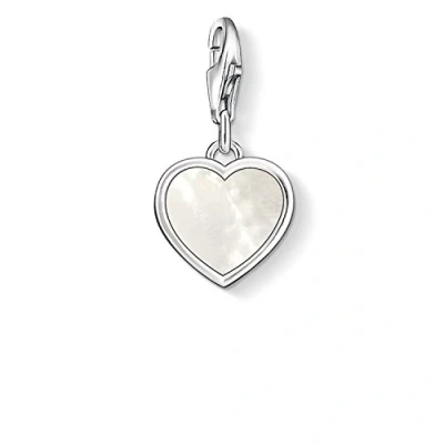 Image of Thomas Sabo Women Charm Pendant Heart Mother of Pearl Club 925 Sterling 0920 029 14