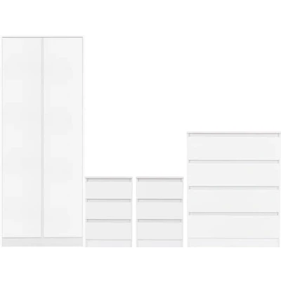 Image of Seconique Bedroom Set, Engineered Wood, White, W 800mm x D 505mm H 1800mm