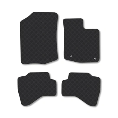 Image of Rubber Car Mats Compatible with Toyota Aygo (2012 2014) Tailored Fit Floor Set Accessory Black Custom 4 Pieces Clips Anti Slip Backing, Heavy Duty &amp; Waterproof