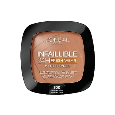 Image of L&#039;Oréal Paris Soft Matte Bronzer, Longwear, Finish, Waterproof and Transfer proof, Infallible 24H, 300 Light Medium