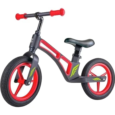 Image of Balance Bike, Adjustable Height, Hape “Free Cycling Light And Durable Magnesium Frame, Carrying Handle, Horse Black. 3 years +