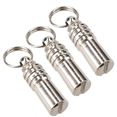 Image of Dog Cat Pet Identity Tube ID Tag 3cm with 0.5cm Round Barrel 3 Pack