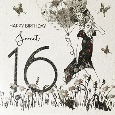 Image of Happy Birthday Sweet 16, Handmade Greeting Card by Five Dollar Shake GS55