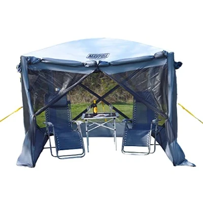 Image of Maypole 4 Sided Pop Up Screenhouse, Water Resistant Gazebo With Mesh Side Walls For Patios And Gardens