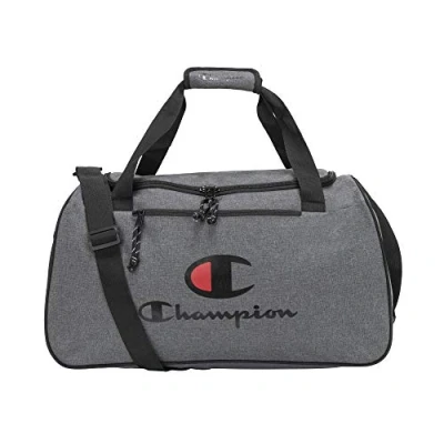 Image of Champion Unisex Adult Progress Duffel Bag, Granite Heather/Scarlet, One Size